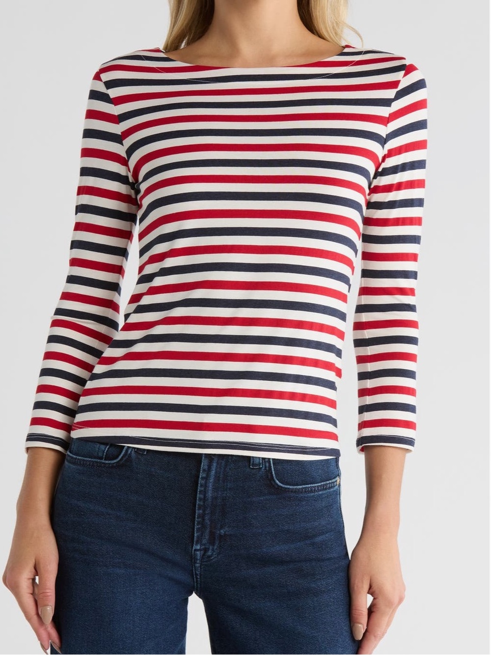 NWT L'AGENCE
LUCILLE STRIPED BOATNECK TEE